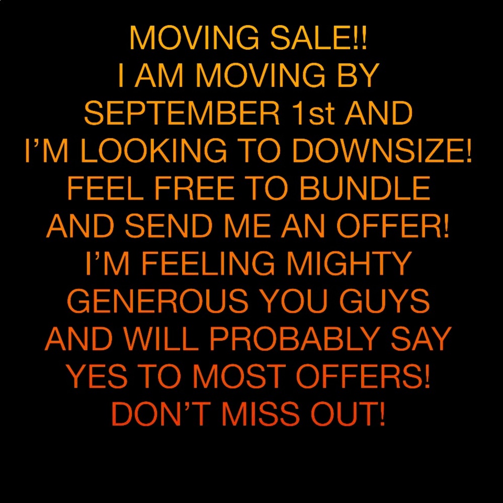 MOVING SALE!!!